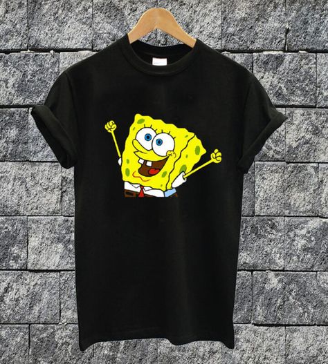 Spongebob T Shirt, Spongebob Shirt, Minimal Shirt Design, Spongebob Funny, Flower Iphone Wallpaper, Funny T Shirt, One By One, Direct To Garment Printer, Funny T