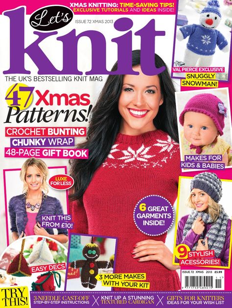 On sale: 20 September 2013. Take a sneak peek at a preview of our latest issue, full of patterns, yarn, features, giveaways and more! Crochet Bunting, Creative Knitting, Crochet Magazine, Knitting Magazine, Knitting Books, How To Start Knitting, Knitwear Fashion, Christmas Knitting, Knitted Toys