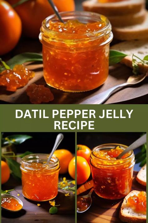 Datil Pepper Jelly, Fruit Pepper Jelly Recipe, Datil Pepper Recipe, Types Of Chili Peppers, Pepper Jelly Recipe, Datil Pepper, Pepper Jelly Recipes, Hot Pepper Jelly, Pepper Recipe