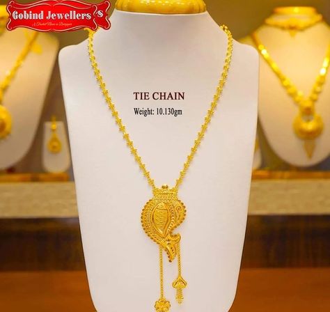 Tie Chain Gold, Neck Chain Design, Tie Chain, Mens Gold Chain Necklace, Gold Neck Chain, Locket Design, New Gold Jewellery Designs, Gold Jewellry, Beautiful Gold Necklaces