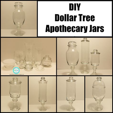 Dollar Tree Apothecary, Looking Glass Paint, Jars Crafts, Upcycling Diy, Dollar Store Hacks, Diy Tree, Dollar Tree Decor, Christmas Jars, Decor Luxury