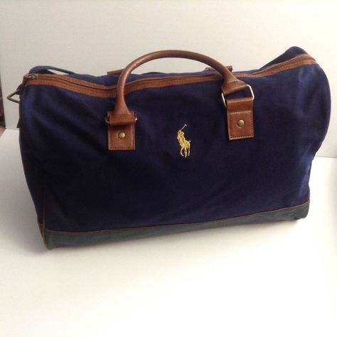 Ralph Lauren Fragrances Navy Blue Green Duffle Bag Gym Travel Bag Tote Pony #RalphLauren #DuffleGymBag Green Duffle Bag, Cute Gym Bag, Bags For Sale, Gym Bags, Men's Bags, Old Money, Travel Bag, Bag Sale, Gym Bag