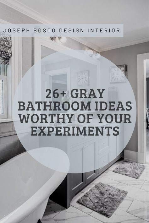 If you want a spa-like bathroom, gray is the way to do it. All of these spaces feature charcoal, slate or silver shades that set a sophisticated, yet ... #bathroomideas #homeinteriordesign #graybathroomdecor Gray Bathroom Tile Ideas, Gray Bathroom Tile, Bathroom Ideas Gray, Gray Bathroom Ideas, Grey Bathroom Floor, Light Grey Bathrooms, Gray Bathroom Walls, Gray Shower Tile, Bathroom Wall Colors