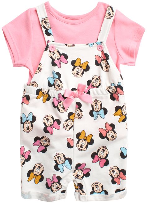 Disney Baby Girls’ Minnie Mouse Overall Romper Set - 2 Piece Shortalls and T-Shirt (0-9M) - Walmart.com Baby Christmas Pajamas, Minnie Mouse Outfit, Overall Romper, Mouse Outfit, Terry Romper, Minnie Mouse Outfits, Newborn Boy Clothes, Minnie Mouse Girl, Cotton Romper