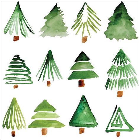 16,400+ Christmas Tree Watercolor Stock Photos, Pictures & Royalty-Free Images Watercolor Christmas Tree Art For Kids, Christmas Tree Painting Watercolor, Loose Watercolor Christmas Tree, Watercolour Trees Simple, Watercolor Snowy Trees, Small Christmas Watercolor Paintings, Simple Watercolor Christmas Tree, Water Colour Christmas Tree, Watercolor Christmas Background