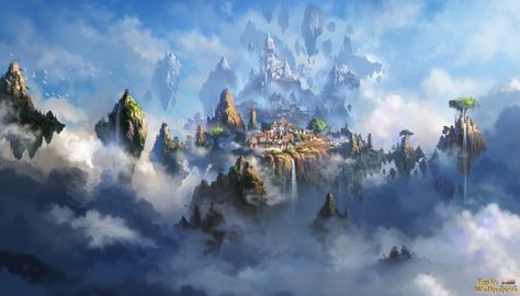 Super High Definition Wallpapers - Floating City Fantasy Art - Download HD Wallpaper Cloud City, Floating City, Fantasy Portraits, Castle In The Sky, Fantasy City, Fantasy Setting, Fantasy Places, Art Simple, City Wallpaper