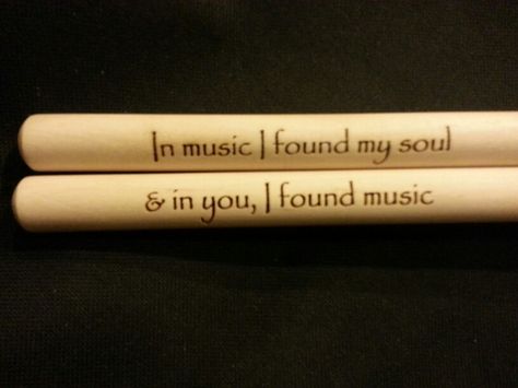 Custom engraved drumsticks for Angelique from 3dcarving on Etsy Engraved Drumsticks, Character Board, Wedding Present, Found You, Soul Music, New Me, Custom Engraving, Laser Engraved, I Love Him