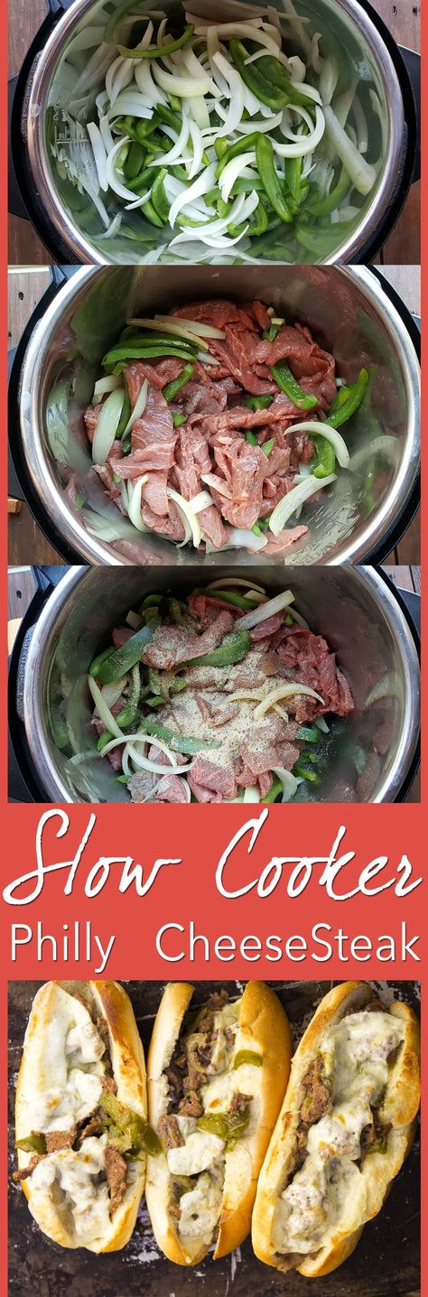 These Slow Cooker Cheesesteak sandwiches are AMAZING! Melt-in-your-mouth good. And I've included Instant Pot instructions as well! via @iatllauren Slow Cooker Cheesesteak, Cheesesteak Sandwiches, Crock Pot Food, Cheese Steak, Philly Cheese, Philly Cheesesteak, Crockpot Dishes, Crock Pot Slow Cooker, Philly Cheese Steak