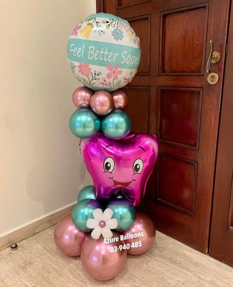 Azure Balloons 🎈03-940 485 on Instagram: “One Wisdom Tooth Down, feel better soon! 🦷 Whatsapp: 03-940 485 #toothballoon #getwellballoon #feelbetterballoon #wisdomtoothremoval…” Get Well Balloons, Feel Better Soon, Wisdom Tooth, Wisdom Teeth Removal, Wisdom Teeth, Balloon Decor, Balloon Decorations, Feel Better, Christmas Bulbs