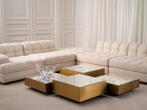 Coffee Table Esposito gives any living area a fashionable feel thanks to its on-trend design. Different levels make this 4-piece set supremely stylish and surprisingly functional. Wholesale Bedding, Gallery Furniture, Wholesale Furniture, Ottoman Sofa, European Furniture, Bespoke Furniture, Coffee Table Setting, Furniture Styles, Occasional Chairs