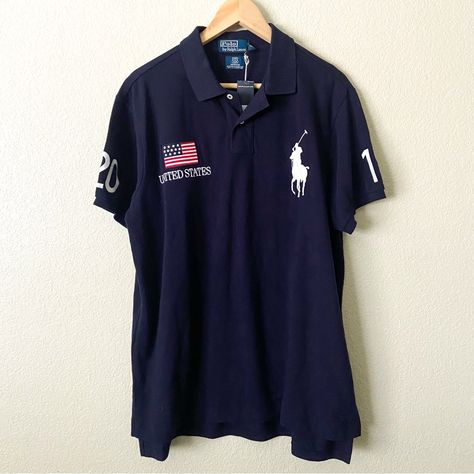 Ralph Lauren 2010 Vancouver Olympics Usa Men’s Polo Big Horse Size Xl New W/Tags Show Your Support For Team Usa With This Brand New, Officially Licensed Ralph Lauren Polo Shirt. The Shirt Features The Iconic Big Horse Logo And Comes In Size Xl With A Beautiful Blue Color. Perfect For Sports Fans And Collectors Alike, This Shirt Represents The 2010 Vancouver Olympics And Was Made In China With High-Quality Materials. Whether You're Attending A Game Or Adding To Your Fan Apparel Collection, This S Gentleman Aesthetic, Big Horses, Ralph Lauren Polo Shirt, Adidas Track Suit, Horse Logo, Polo Sport Ralph Lauren, Vintage Polo Ralph Lauren, Polo Tees, Ralph Lauren Polo Shirts