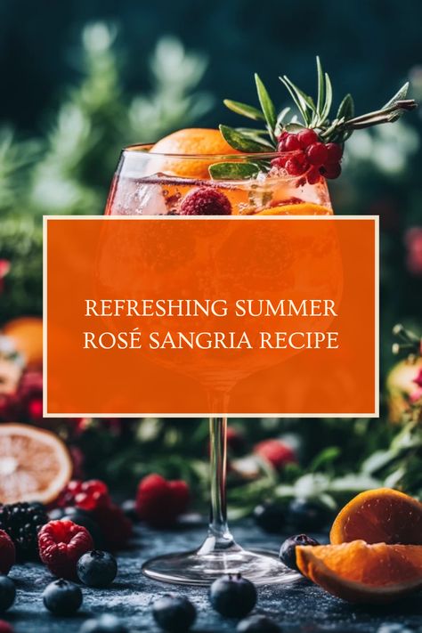 Fresh and colorful Summer Rosé Sangria with berries and citrus, perfect for summer parties and gatherings, using sweet wine as the base. Memorial Day Sangria, Rosé Sangria, Party Punches, Sangria Bar, Sparkling Grape Juice, Rose Sangria, Berry Tart, Sangria Recipe, Crowd Pleasing Recipes