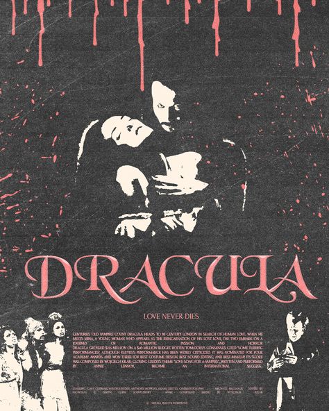 Dracula movie poster by stssyz.art Halloween Concert Poster, Vampire Graphic Design, Dracula Design, Lily Template, Dracula Movie Poster, October Poster, Dracula Poster, Vampire Poster, Dracula Movie