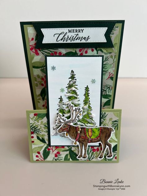 Stampin Up Regal Reindeer, Painted Christmas Dsp, Regal Reindeer, Reindeer Cards, Reindeer Christmas Cards, Papercraft Christmas Cards, Chrismas Cards, Reindeer Card, Create Christmas Cards