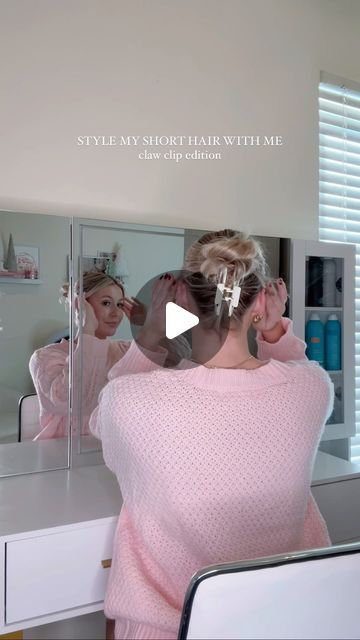 Alyssa Thrash on Instagram: "Fav claw clip hack for short hair!! • • • #hairhacks #shorthairstyle #hairstyleinspo #easyhairstyles" Hair Up Claw Clip, Short Hair Up, Short Bob, Claw Clip, Up Hairstyles, Hair Hacks, Hair Tutorial, Hair Inspo, Easy Hairstyles