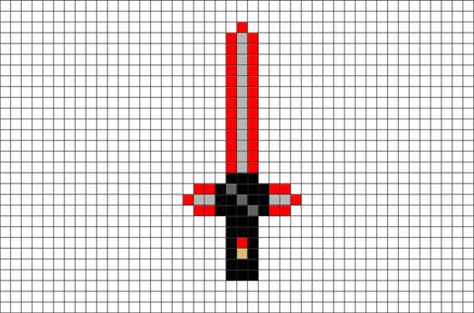 Kylo Ren's Light Saber Pixel Art Lightsaber Pixel Art, Grille Pixel Art, Image Pixel Art, Sabre Laser, 8 Bit Art, Star Wars Light Saber, Star Wars Disney, Pixel Art Characters, Notes Art