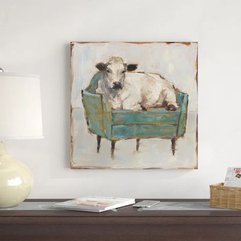 Laurel Foundry Modern Farmhouse Moo-Ving In I & Reviews | Wayfair Square Canvas, Laurel Foundry Modern Farmhouse, Pictures To Paint, Wrapped Canvas Art, Diy Painting, Art Sur Toile, Art Materials, Modern Farmhouse, Painting Prints