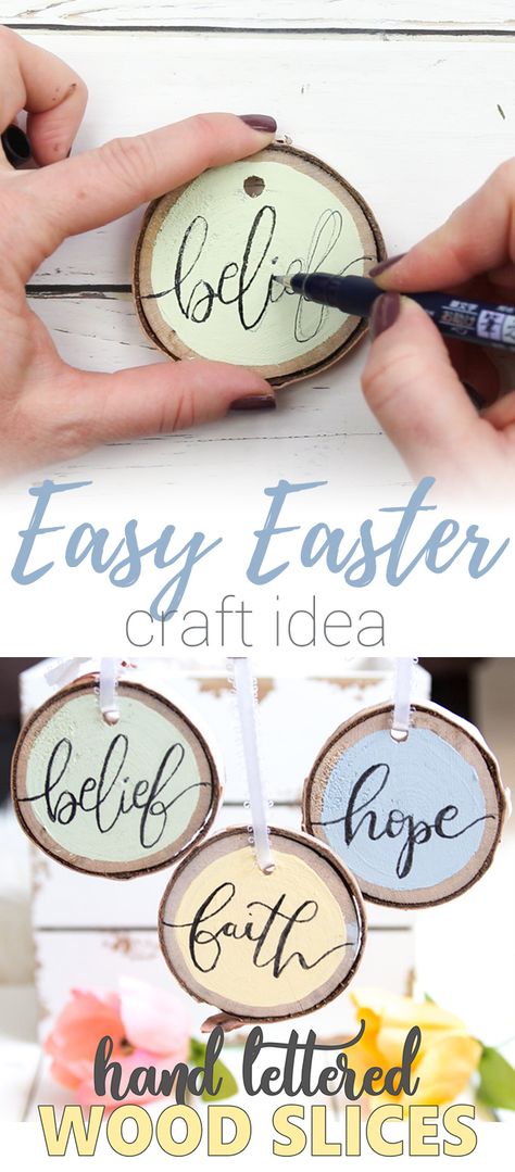 Easter Crafts To Make, Easter Tree Diy, Easter Crafts To Sell, Diy Osterschmuck, Diy Tree Decor, Wood Slice Ornaments, Easter Tree Ornaments, Easter Wood Crafts, Fun Easter Crafts