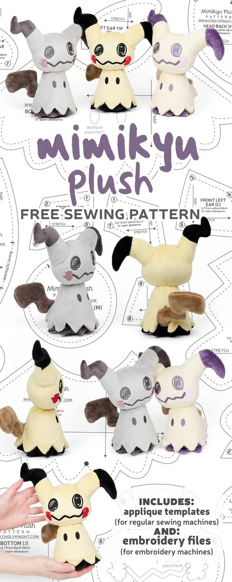 Kawaii Plush Pattern, Pokemon Sewing Patterns Free, Free Sewing Patterns Plushies, Plushie Patterns Free Templates Easy, Kawaii Sewing Pattern, Plushie Patterns Free, Free Plush Sewing Patterns, Plush Pattern Sewing, Pokemon Sewing