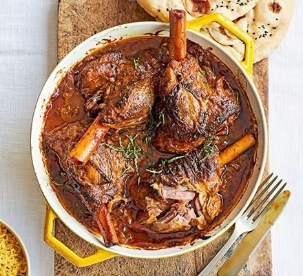 While it takes time, this hearty one-pot lamb curry is easy and you can make it two days in advance for even better flavour. Serve with naan bread and rice Lamb Shank Curry, Madras Recipes, Lamb Shanks Slow Cooker, Eggplant Casserole, Lamb Shank Recipe, Slow Cooker Lamb, Lamb Shank, Slow Cooked Lamb, Lamb Curry