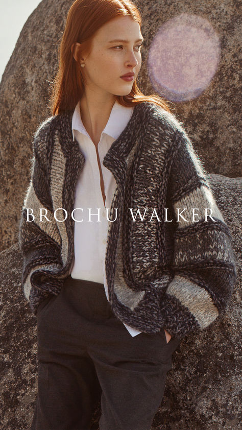 Discover Brochu Walker's newest collection of designer sweaters, combining comfort with elegance, perfect for enhancing any wardrobe. Handknit Cardigan, V Neck Sweaters, Brochu Walker, Fluid Design, Fitted Cardigan, Innovative Fashion, Womens Crewneck, Loungewear Set, Baby Alpaca