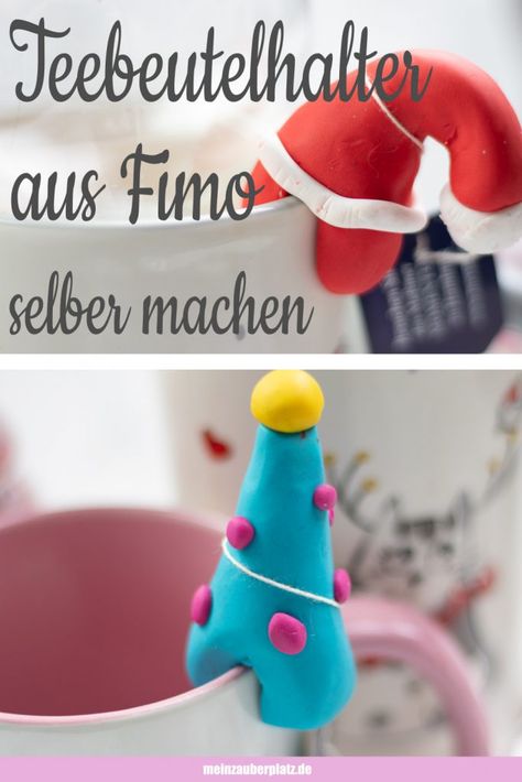 Teebeutelhalter aus Fimo selber machen - Mein Zauberplatz Fimo Diy, Fimo Ideas, Diy Fimo, Christmas Simple, Presente Diy, Polymer Clay Diy, Tea Bag Holder, Easy Diy Gifts, Cute Polymer Clay