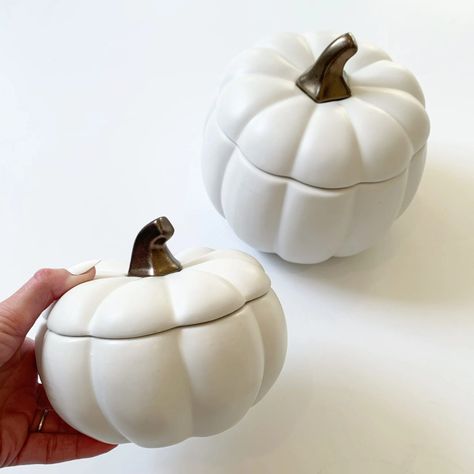 Way To Celebrate Pumpkin Cookie Jars - Walmart Finds - Crafted from 100% earthenware with a clear glaze, this delightful table top decoration is as functional as it is fun. The jar is designed in the shape of a traditional pumpkin and features a gold stem. #whitepumpkins #falldecor #pumpkindecor #walmarthome #walmartfinds #candyjar Pumpkin Candy Jar, Halloween Pumpkin Cookies, Pumpkin Cookie, Traditional Pumpkin, Walmart Home, Autumn Magic, Walmart Finds, Mini Kitchen, The Jar