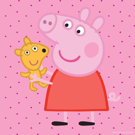 Peppa and Her Puppy by Peppa Painting Print on Wrapped Canvas Peppa Pig Painting, Peppa Pig Teddy, Peppa Pig Wallpaper, Pig Painting, Pig Character, Peppa Pig Birthday Party, Pepa Pig, Peppa Pig Party, Pig Party