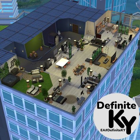 City living at 1010 Alto Apartments. Download from Patreon or EA gallery #DefiniteKY. Sims City Living, Sims 4 Skills, Sims 4 Loft, Sims 4 City Living, Sims Freeplay Houses, San Myshuno, Sims 4 House Plans, Sims 4 House Building, Sims 4 House Design