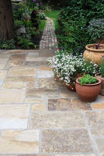 Paving Stone Patio, Stone Patio Designs, Garden Slabs, Outdoor Paving, Garden Paving, Back Garden Design, Stone Walkway, Patio Garden Design, Have Inspiration