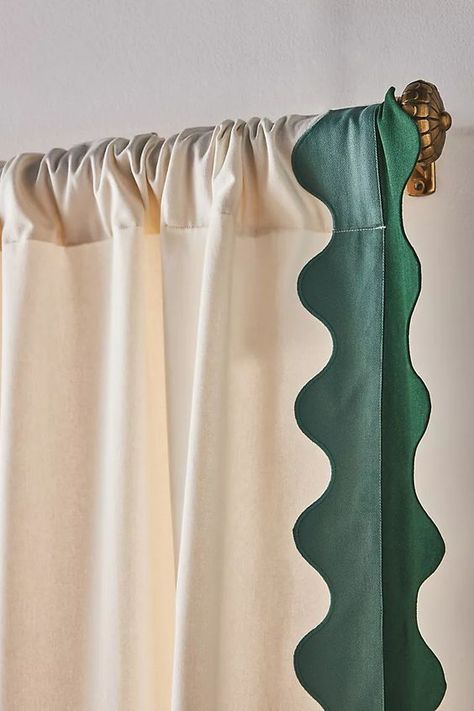 Top-Rated Décor | AnthroLiving Short Curtain Styles, Curtains That Go With Green Walls, Marigold Curtains, Mcm Curtains, Funky Curtains, Track Curtains, Nola House, Mcm Living, Patterned Curtains