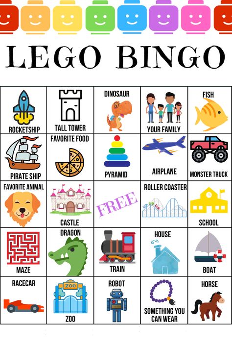 LEGO Bingo Game for Kids – FREE Printable Lego Club Activities, Lego Bingo Printable Free, Lego Printable Activities, Lego Themed Games, Lego Games For Kids, Lego Bingo Printable, Lego Crafts For Kids, Lego Challenges For Kids, Lego Build Challenges For Kids