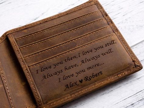 Personalized Mens Wallet, Handmade Gifts For Boyfriend, Initials Logo Design, Wallet Design, Monogram Keychain, Custom Wallet, Engraved Keychain, Wallet For Men, Mens Wallet