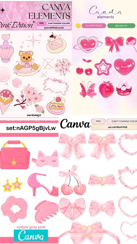 Design stunning graphics with these pink girly Canva elements! Perfect for adding a feminine touch to your projects—think pastel pinks, sparkles, floral accents, and chic icons. Ideal for social media, branding, planners, or any creative project. Save this to make your designs stand out with stylish, girly vibes! Girly Graphic Design, Canvas Elements, Cute Boxes, Girly Graphics, Girly Vibes, Media Branding, Canva Element, Canva Elements, Cute Box