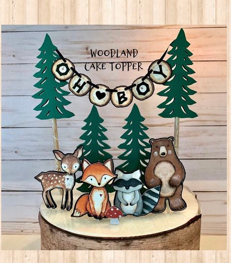 Forest Animal Cake, Woodland Themed Cake, Rapunzel Cake Topper, Woodland Cake Topper, Gold Glitter Cake Topper, Rapunzel Cake, Fox Cake, Cars Birthday Party Decorations, Ballerina Cake Topper