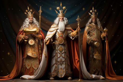 Los tres reyes magos de oriente sobre la... | Premium Photo #Freepik #photo #religioso #invierno #espana #hombres Premium Photo