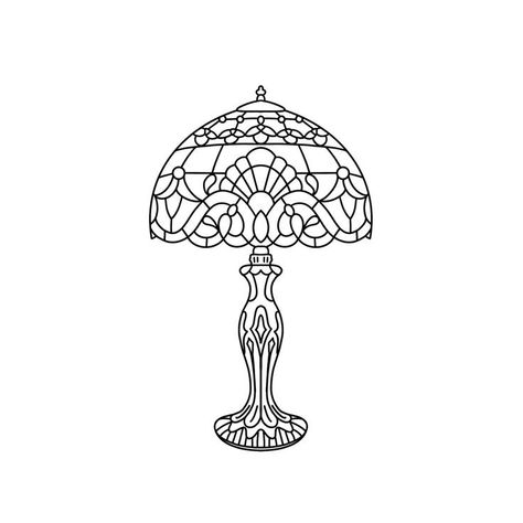 Leg Lamp Drawing, Tiffany Lamp Drawing, Line Art Tattoos Simple, Tiffany Lamp Tattoo, Weird Jeans, Trad Sleeve, Practice Tattoos, Stained Glass Tattoo, Lamp Tattoo