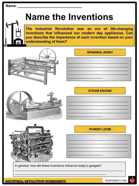 Industrial Revolution Facts, Worksheets, Inventions & Timeline For Kids Industrialization History, Industrial Revolution Projects, Industrial Revolution Activities, Teaching Industrial Revolution, Industrial Revolution Lessons, Plant Classification, Cotton Gin, Industrial Revolution Newspaper, Industrial Revolution Factory