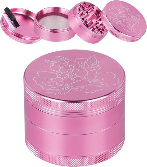 【Aircraft Grade Aluminum】Our metal grinder is a wonderful built grinder made of aircraft grade aluminum always keeping new color and never fade. The whole grinder owns smoothly shape easy to open and close the chambers. Doesn't stuck chamer for longer using. 【Flower Pattern】Our herbal grinder has a laser flower pattern, which makes it look more like an exquisite work of art, ultra-high precision laser engraving, smooth and neat without knife marks, and the pattern will never fade! Spice Grinders, Steel Screen, Stainless Steel Screen, Herb Grinder, Never Fade, Amazon Uk, Flower Pattern, Laser Engraving, Flower Patterns