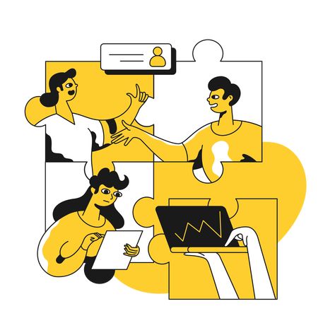 People Working Together Illustration, Telecommunication Illustration, Remote Work Illustration, People Working Illustration, Working Together Illustration, Togetherness Illustration, Connect Illustration, Challenges Illustration, Team Work Illustration