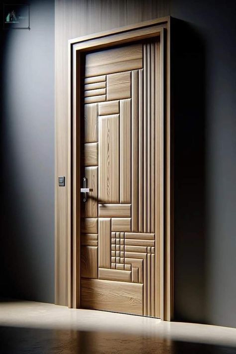 Front Single Door Design Modern, Simple Door Design Woods, Modern Wooden Door Design, Single Main Door Designs, Latest Door Designs, Wooden Door Entrance, Door Design Ideas, Main Doors, Wooden Wardrobe Design