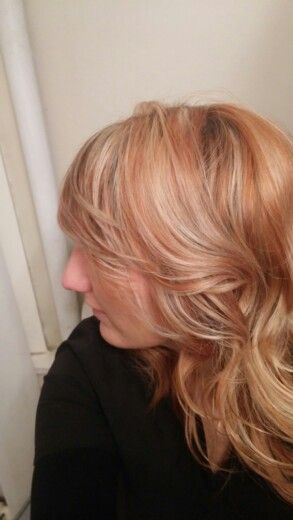 Peaches And Cream Hair Color, Peaches And Cream Hair, Lynn Core, Cream Hair Color, Copper Blonde Hair Color, Copper Blonde Hair, Copper Blonde, Peach Hair, Cream Hair