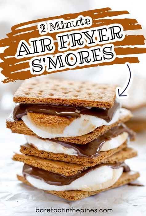 Airfryer Smores, Indoor Smores, Easy Smores, Air Fryer Recipes Dessert, Easy Treats To Make, Smore Recipes, The Recipe Critic, Easy Treat, Easy Air Fryer