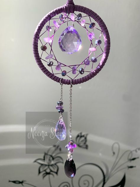 Amethyst Crystal Dreamcatcher Car Charm Suncatcher - Etsy