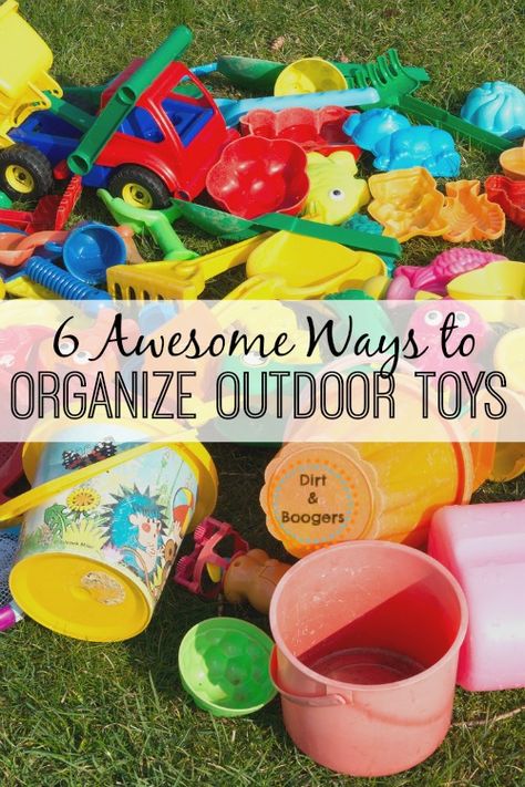 I love these great tips for organizing outdoor toys. Especially number 3! Outdoor Toy Organization, Toys Organization Ideas, Toys Organization, Outdoor Toy Storage, Organization Ideas For The Home, Backyard Toys, Outdoor Organization, Diy Toy Storage, Outdoor Play Spaces