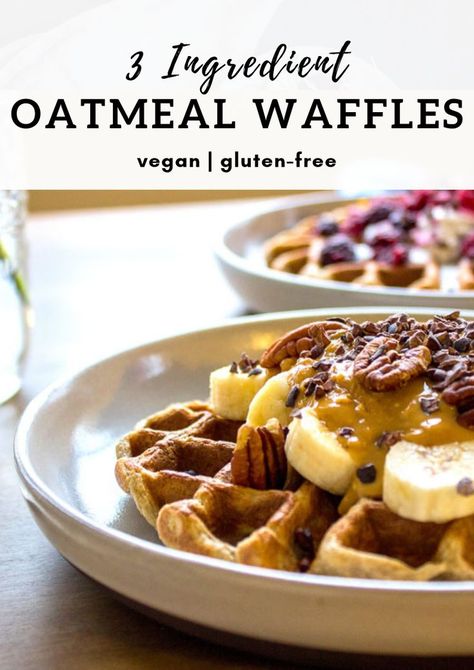 Macro Eating, Waffles Vegan, Oatmeal Waffles, Vegan Brunch Recipes, Keto Chaffles, Banana Waffles, Vegan Waffles, Vegan Oatmeal, Healthy Vegan Breakfast