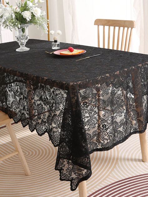 1pc Floral Embroidered TableclothI discovered amazing products on SHEIN.com, come check them out! Black And White Party Decorations, White Party Decorations, European Home, Embroidered Tablecloth, Lace Tablecloth, Rectangular Coffee Table, Dining Table Decor, Linen Tablecloth, Floral Wall