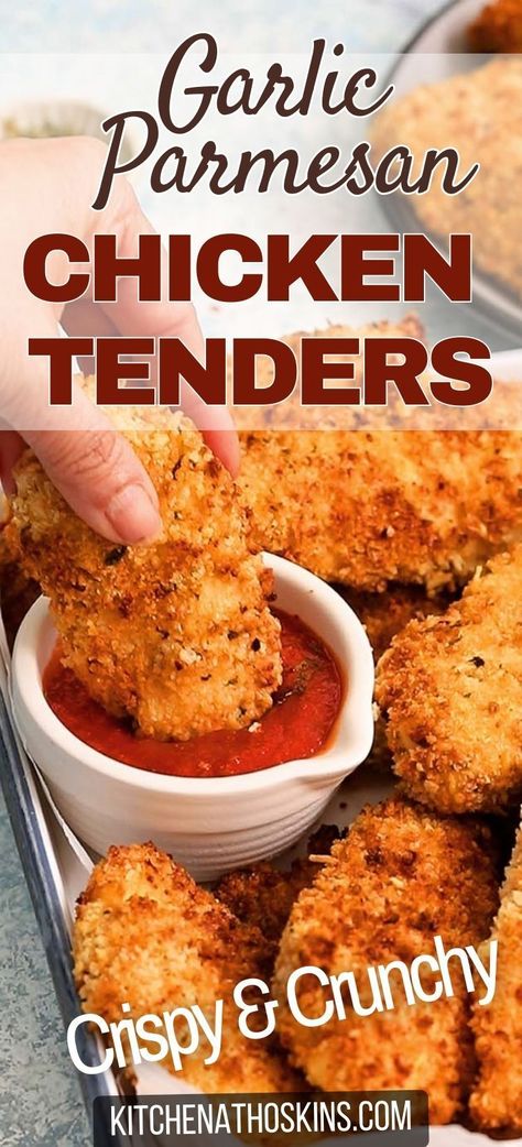 Learn how to make the crispy air fryer chicken tenders recipe that's easy, healthy, perfect for kids, can be frozen and is one of the best air fryer chicken recipe. Use boneless chicken breasts or tenderloins for an irresistible garlic parmesan flavor. Get this panko breaded air fryer chicken tenders recipe at kitchenathoskins.com. Boneless Chicken Tenders In Air Fryer, Air Fryer Chicken Tenderloins Breaded, Tenderloins Chicken Recipes, Air Fried Chicken Tenders Recipes, Best Air Fryer Chicken Tenders, Air Fryer Recipes Chicken Boneless, Frozen Chicken Tender Recipes, Healthy Chicken Tenders Air Fryer, Boneless Skinless Chicken Tenderloins