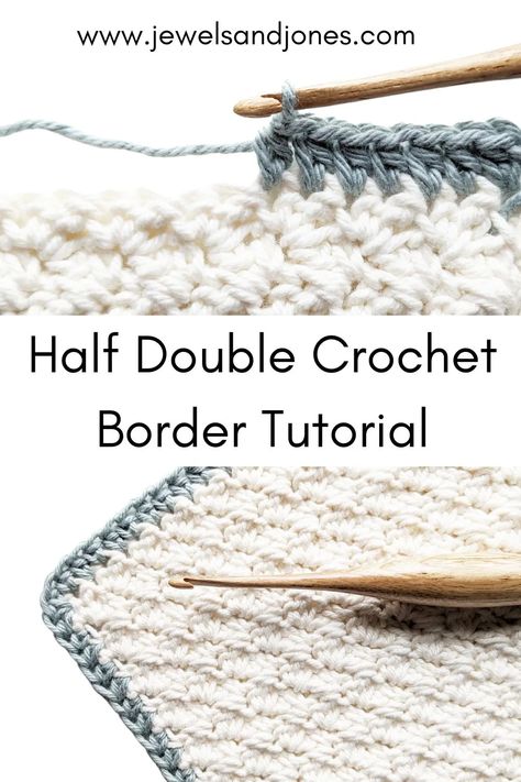 Crocheted Borders And Edges Free Pattern, Crochet Ending Border, Crochet Blanket Trim, Crochet Trims And Borders, Easy Crochet Border, Crochet Edging Patterns Free, Hdc Crochet, Edging Crochet, Crochet Blanket Border