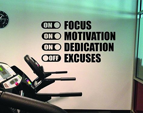 Workout Wall Decal, Classroom Wall Decal, Motivational Wall Decal FOCUS ON MOTIVATION ON DEDICATION ON EXCUSES OFF Gym Wall decal Vinyl Wall Decals Bedroom, Gym Wall Stickers, Gym Wall Decal, Classroom Wall Decor, Office Wall Decals, Wall Decals For Bedroom, Gym Room, Gym Decor, Gym Design